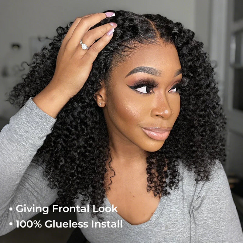 M-Cap Wear Go Kinky Curly 9x6 Pre Bleached Tiny Knots Pre-Cut HD Lace Glueless Wig