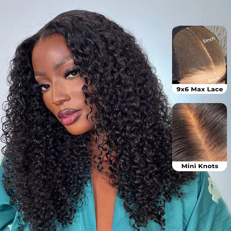 M-Cap Wear Go Kinky Curly 9x6 Pre Bleached Tiny Knots Pre-Cut HD Lace Glueless Wig