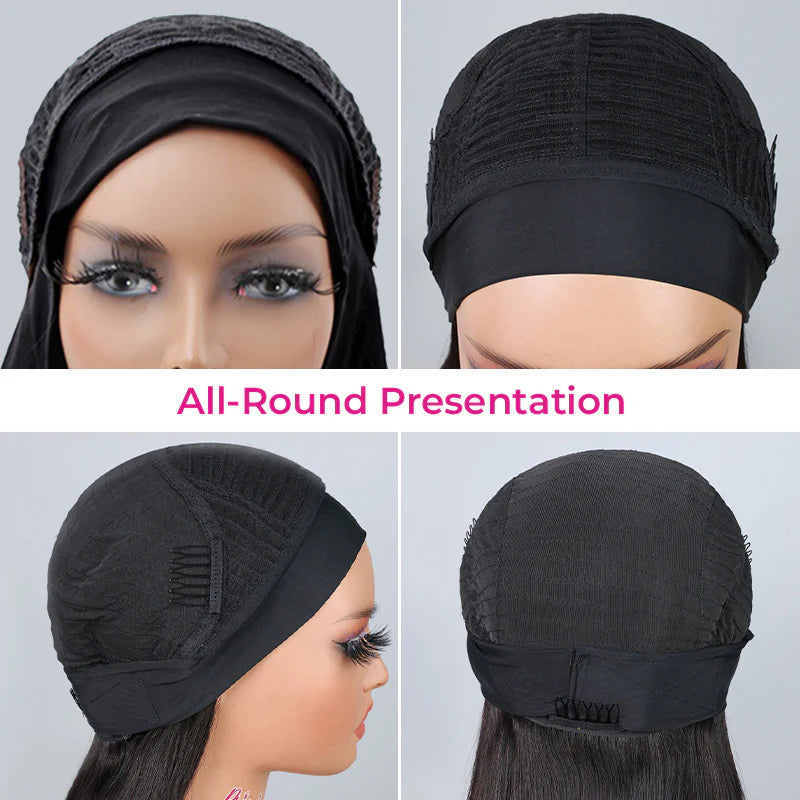 Headband Wig Human Hair Glueless Kinky Straight Natural Wig