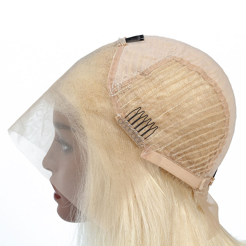 #613 Blonde Color Bob Straight Hair Lace Wigs