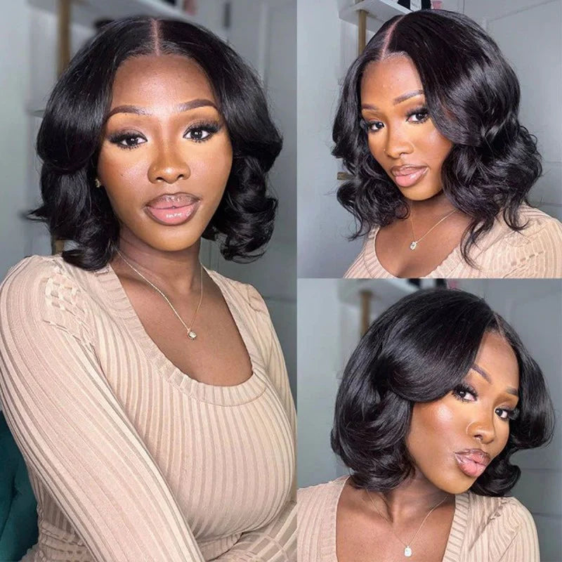 Undetectable HD Lace Short Bob Body Wave Human Hair Wigs
