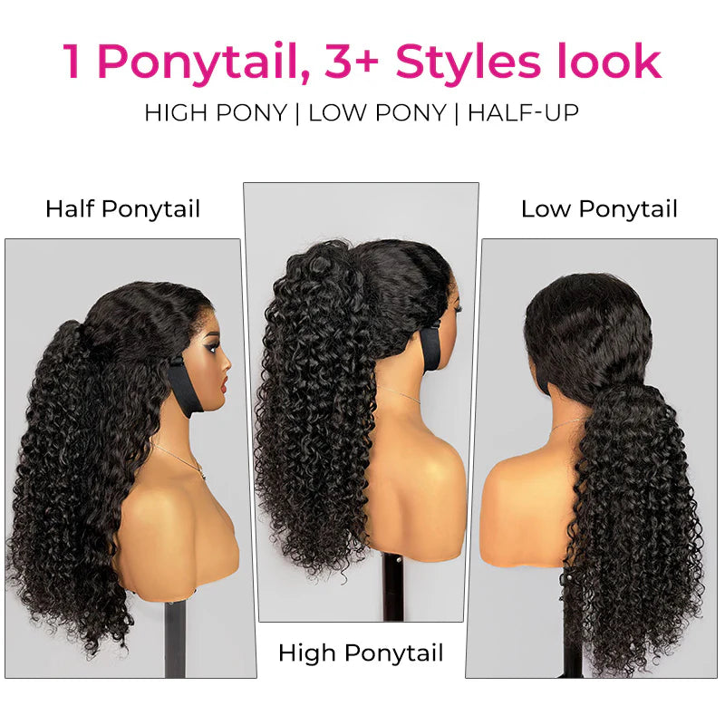 Water Wave Ponytail with InvisiFit Strap 100% Human Hair