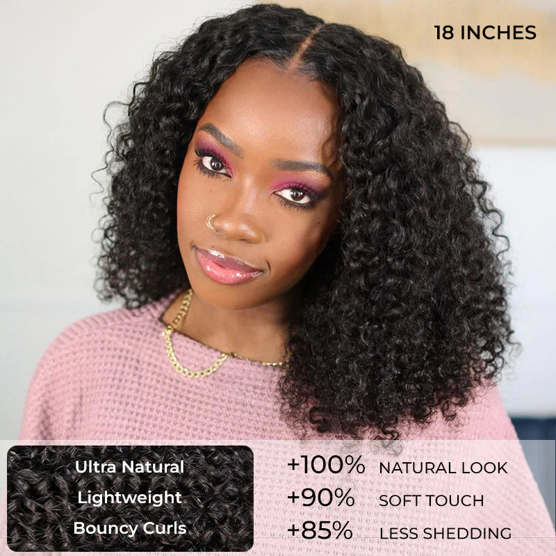 M-Cap Wear Go Kinky Curly 9x6 Pre Bleached Tiny Knots Pre-Cut HD Lace Glueless Wig